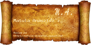 Matula Anasztáz névjegykártya